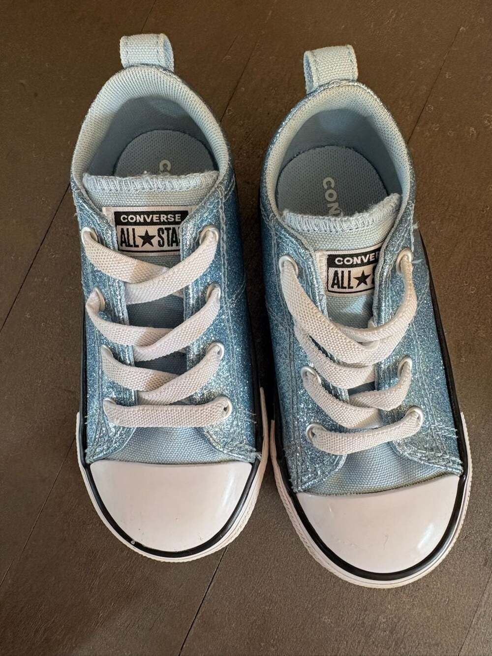 Toddler Converse Chuck Taylor All Star Madison Size 9 Blue Glitter Sneakers